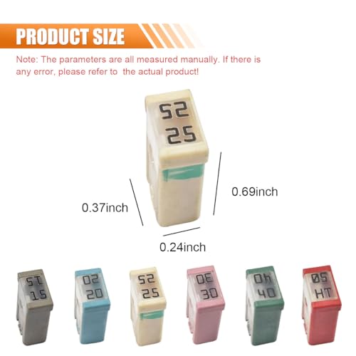 25A 32V Mini Slotted Automotive MCASE Shaped Cartridge Fuse Kit - size: 25A
