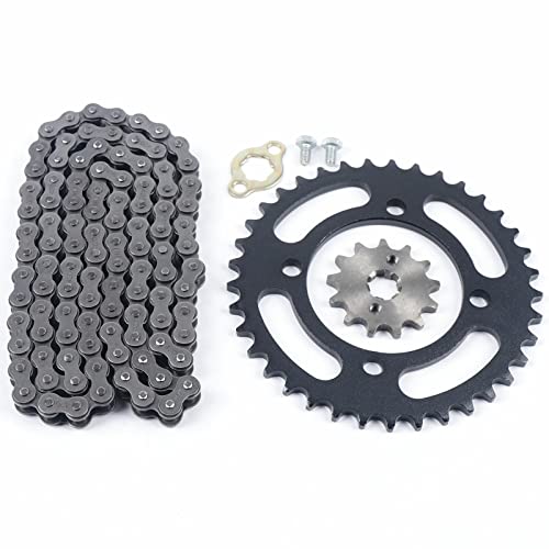 420 Rear Front Sprocket Chain Kit Set 154mm 37T Rear & 14T Front Sprocket with 420 Chain Chain & Sprocket Set for DIY 110cc 125cc ATV Coolster Go Karts Dirt Bike CRF50F SSR,Direct Replacement