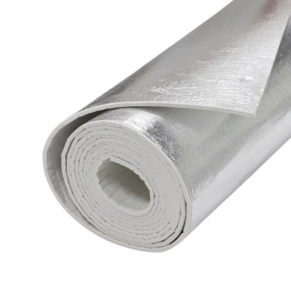 190mil Heat Shield Aluminum Foil High Temperature Insulation Mat 2300℉ Ceramic Fiber Barrier Thermal Material Sheet Protection (None-Adheisive,100" x 24") - size: 190mil-100" x 24", style: None-Backing Paper