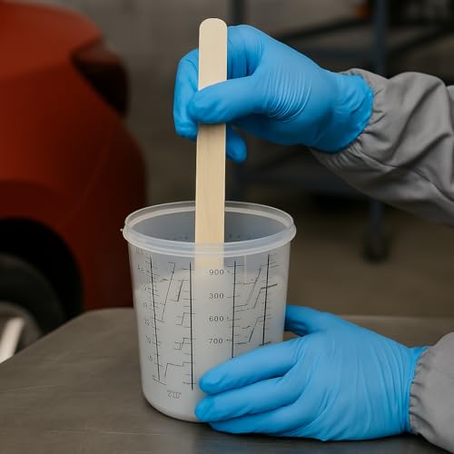 Disposable Paint Spray Gun Cup System – 50 Standard Liners & Lids with 190 Micron 125 Micron Filter, Automotive Paint Supplies (190 Micron, 180ml / 6oz) - size: 180ml / 6oz, style: 50 Count