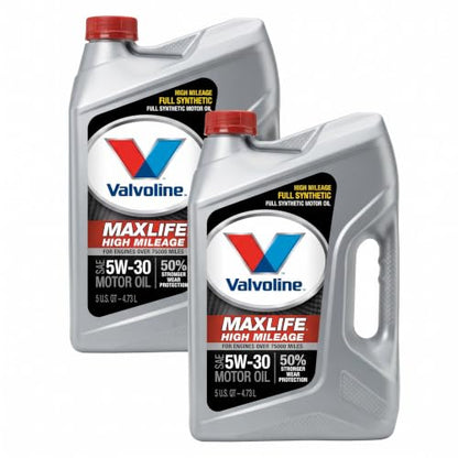 Valvoline MaxLife High Mileage Full Synthetic 5W-30 Motor Oil 5 Quart (Pack of 2) - size: 5 qt (Pack of 2), style: Full Synthetic High Mileage