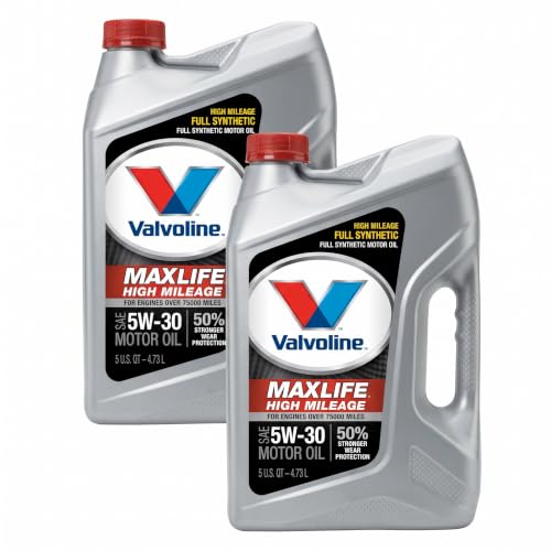 Valvoline MaxLife High Mileage Full Synthetic 5W-30 Motor Oil 5 Quart (Pack of 2) - size: 5 qt (Pack of 2), style: Full Synthetic High Mileage