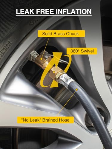 AZUNO Digital Tire Inflator with Pressure Gauge, 200 PSI, Heavy Duty Air Compressor Accessories, Comes with a Portable Carrying Box - size: 200PSI with case