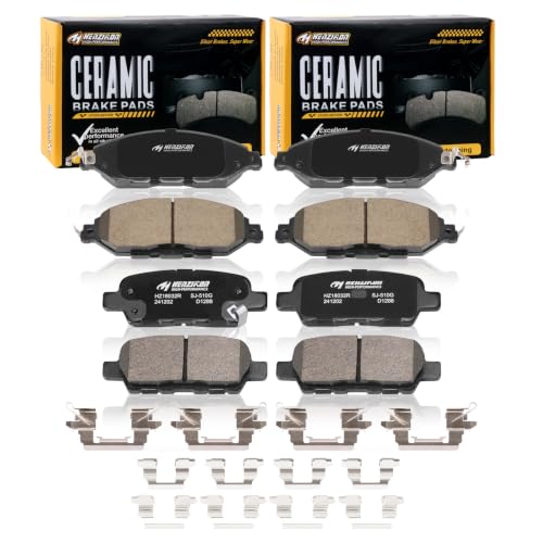 Ceramic Front and Rear Brake Pads Compatible with 2013 Infiniti JX35;2014-2020 Infiniti QX60;2013-2020 Nissan Pathfinder;2015-2020,2022-2025 Nissan Murano;2021 Murano(To 11/20)(D1649+D1288) - color: HZ1649+HZ1288
