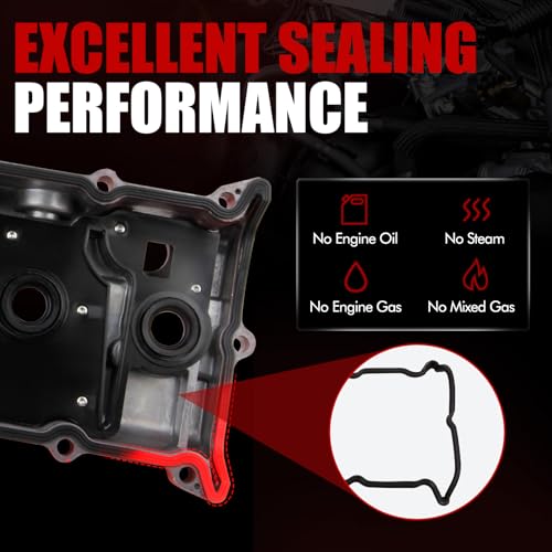 MITZONE Upgrade Aluminum Valve Cover Compatible with 2007-2013 Altima 2007-2012 Sentra SE-R 2.5L Part# 13264-JA00A Red - color: 2007-2013 Altima Sentra Red(Aluminum)