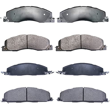 Replacement for Front and Rear Ceramic Brake Pads for Dodge RAM 1500 2012 Truck / RAM 2500 2009-2017 Truck - style: D1399-D1400