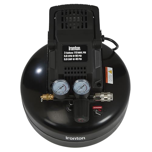 Ironton Air Compressor, 3-Gallon, 0.3 HP, 110 PSI, Oil-Free