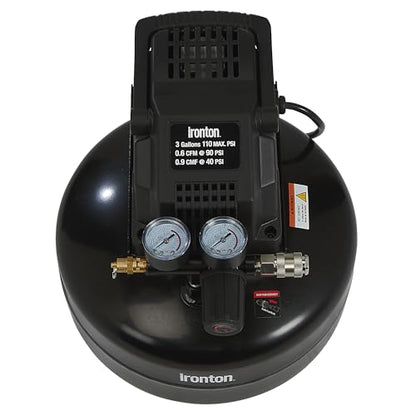 Ironton Air Compressor, 3-Gallon, 0.3 HP, 110 PSI, Oil-Free