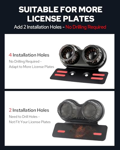 Benlari Upgraded Motorcycle Tail Light, 90LEDs Brake Lights, IP67 Waterproof Turn Signals Running with License Plate Bracket Fit for Street Bike Cruiser Chopper Bobber (Smoke) - color: Smoke