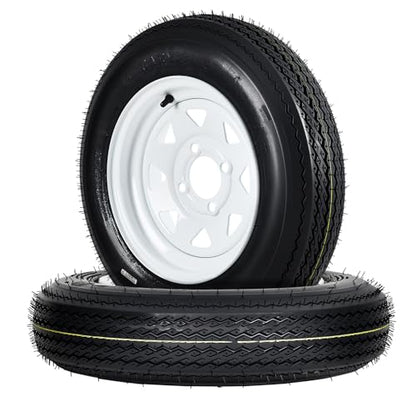 GarveeTech 4.80-12 Trailer Tire and Wheel Assembly, 4 Lug, Set of 2 - size: 4.80-12, style: 4 Lug
