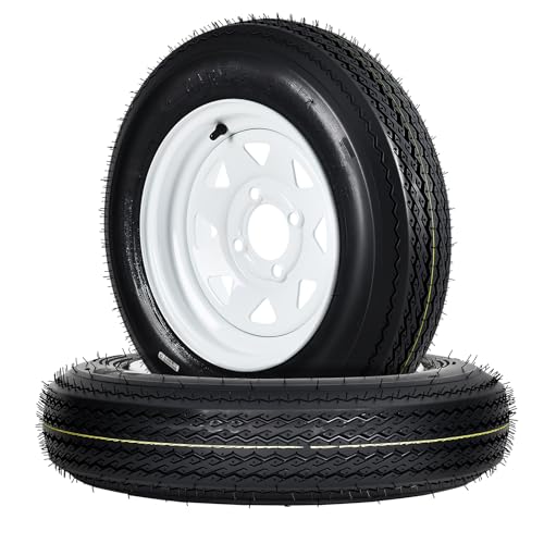 GarveeTech 4.80-12 Trailer Tire and Wheel Assembly, 4 Lug, Set of 2 - size: 4.80-12, style: 4 Lug