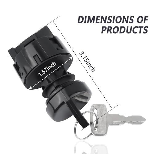 Ignition Key Switch OEM#4011002 4012165 4010390,3 Position 6 Pins Ignition Switch with Keys,Key Ignitions Switches Compatible with Polaris RZR Ranger Sportsman 170 300 325 400 425 450 500 550