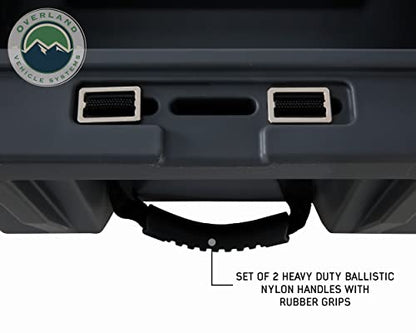 Overland Vehicle Systems 40100001 Dark Gray 53 QT Dry Box Storage with Drain, and Bottle Opener | Waterproof Seal | Heavy-Duty Latches and Nylon Handles | Keeps Gear Safe, Dry and Organized - size: 53 QT Dry Box