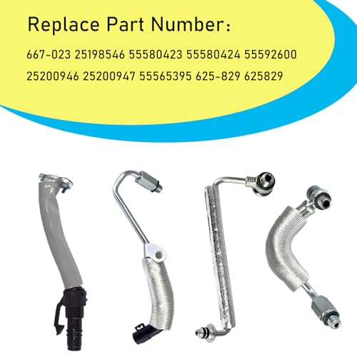 4PCS Turbo Oil Return Drain Line and Oil Feed Pipe Kit Compatible with Chevy Cruze Sonic Trax & Buick Encore 1.4 L4 55568031 55592600 25198546 55567067 55587854