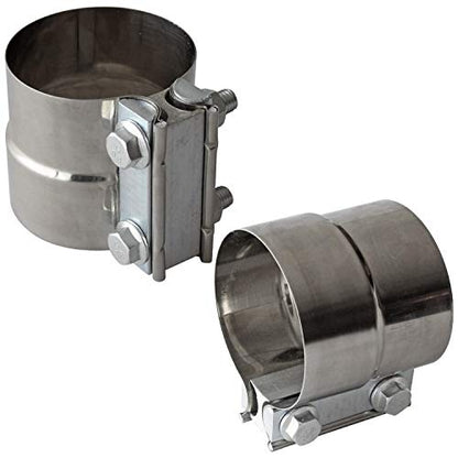 3" Inch Exhaust Clamps Stainless Steel Muffler Band Clamp for 3" Inner Diameter to 3" Outer Diameter Turbo Downpipe Tip Car System Connection (2 Pack) - size: 3IN 2PCS Lap Joint Clamps