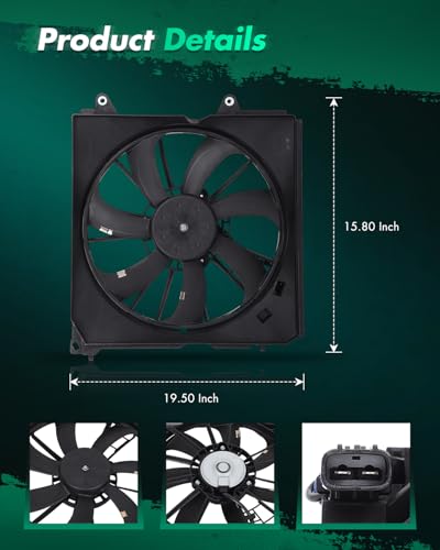 SCITOO 601500 Cooling Fan Assembly for Acura for TLX 2015-2020 3.5L - size: 601500