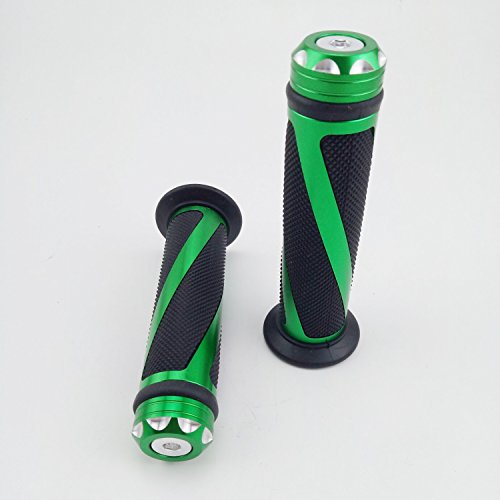 Universal Motorcycle Rubber Gel Handlebar Hand Grips for 7/8" Bar End Handle Bars Sports Bikes - color: Green