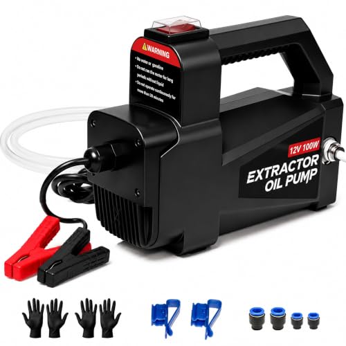 Oil Transfer Pump 12V 100W, Engine Oil Extractor Pump - color: Black