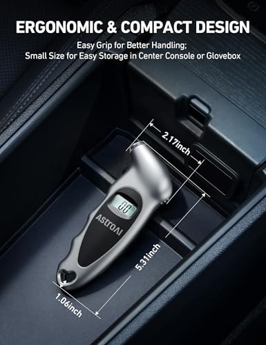 AstroAI Digital Tire Pressure Gauge 150PSI, for Car, Truck, SUV, Motorcycle - color: Silver