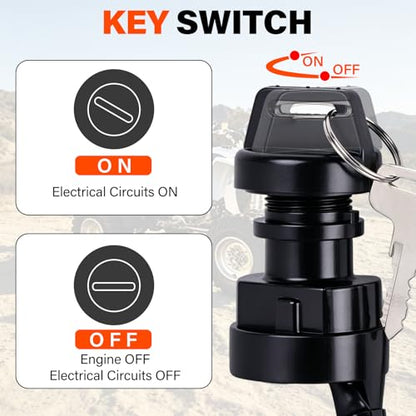 FLYPIG ATV Ignition Switch Assembly Fits Yamaha YFZ450 Kodiak 400 450