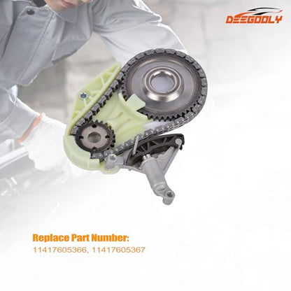 Oil Pump Timing Drive Chain Set Engine Oil Pump Timing Chain Set Components Applied for X1 X3 Z4 F35 F30 Oil Pump Drive Chain Replacement Parts OE 11417605366 11417605367 - size: Oil Pump Guide Chain Gear