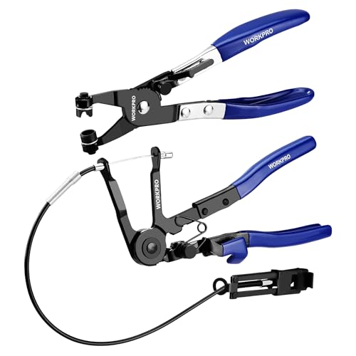 WORKPRO 2PCS Hose Clamp Pliers Set, 27" Long Reach Wire Spring Pliers - color: Blue, size: 2-Piece