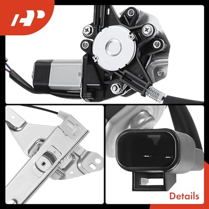 A-Premium Rear Passenger Side Power Window Regulator with Motor (2-Pin) - size: Rear Passenger Side(RH)