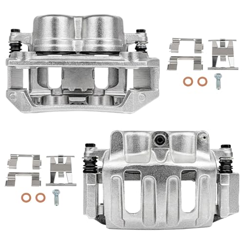 SCITOO 18B4635 18B4634 Front Left & Right Disc Brake Calipers With Bracket - size: Front[18B4635 & 18B4634]Silver