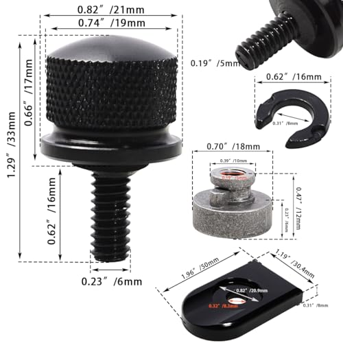 FOVPLUE Quick-Release Fender Seat Hardware Kit for Harley FLT Touring - color: BLACK BOLT/CAP/NUT/WASHER