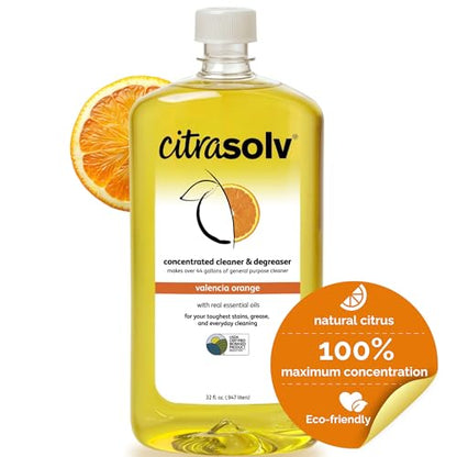 Citra Solv Concentrated Cleaner & Degreaser - Valencia Orange 32 Fl Oz, Effective, Versatile Cleaning Solution, Natural Ingredients, Biodegradable - size: 32 Fl Oz