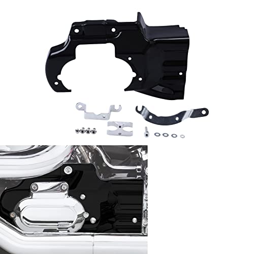 TCT-MOTORPARTS Black Engine Transmission Interface Trim Cover Fits for Harley Softail Deluxe FXST FXSTC 2007-2017 - color: Black
