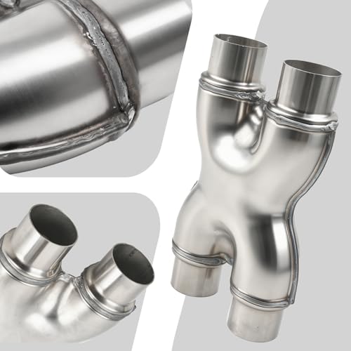 T409 Stainless Steel X Pipe 2.25'' Inch ID Dual to 2.25'' Inch ID Dual Stamped Exhaust Adapter Connector, Crossover X-Pipe,Overall Length: Approx. 12", Universal - size: 2.25" Dual to 2.25" Dual