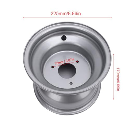 8 Inch ATV Wheel Rim, Premium Aluminum Alloy, Off Road, 3 Lugs Design, 78mm Hole Distance, for ATVs and Go Karts - size: Three Hole (Hole Spacing: 78mm / 3.07in)