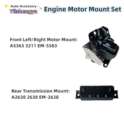 Engine Motor Transmission Mount Replace Kit for Trucks & SUVs - size: Set of 3