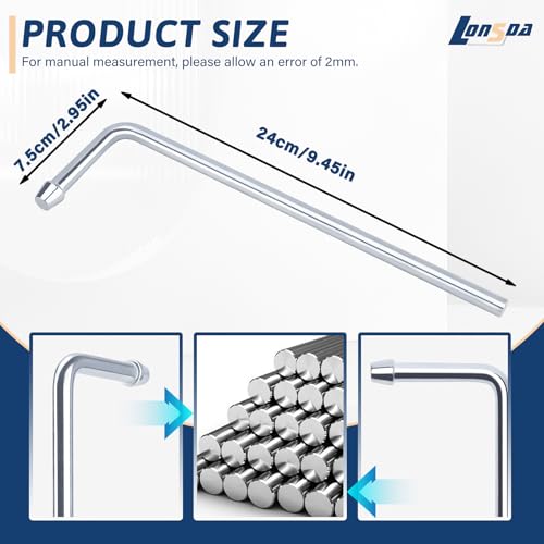 Universal Stainless Steel Exhaust Hanger Rod Weld on-9.5"Long 90 Degree Bent(4 PACK) - size: 4 PCS