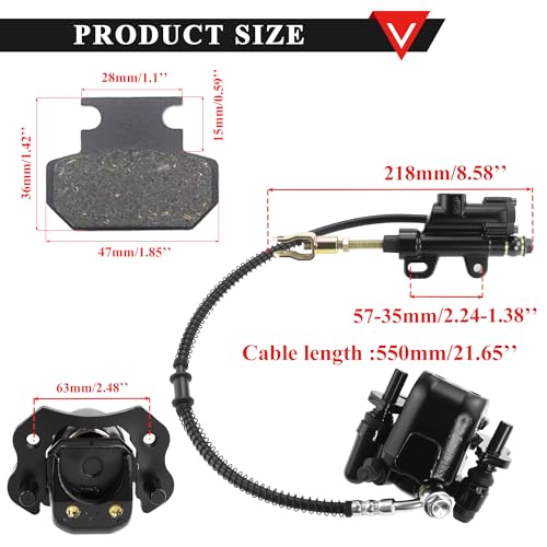 PRO BAT Rear Disc Brake Master Cylinder Caliper Assembly - color: Black