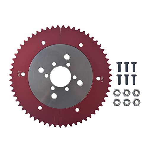 Universal 35 Chain 59T Split Sprocket with Adapter for Predator 212cc 196cc 79cc Go Kart Mini Bike CT200U-EX CT200U BT200X CT100U MB200 MBX11 Motorcycle Silver - size: 59 tooth, style: Silver