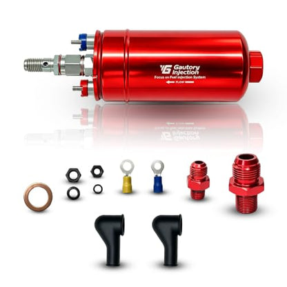 044 External Inline Fuel Pump 300LPH High Flow Universal 12V Red - color: Red