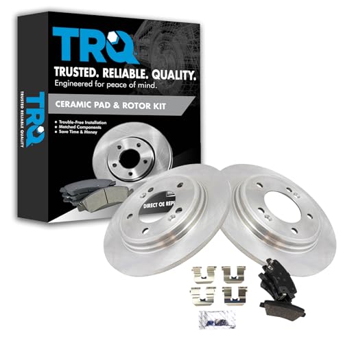 TRQ Rear Brake Pad and Rotor Set Ceramic Solid Rotors - style: BKA14230