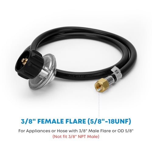 Stanbroil 4FT QCC1 Vertical Low Pressure Propane Hose and Regulator