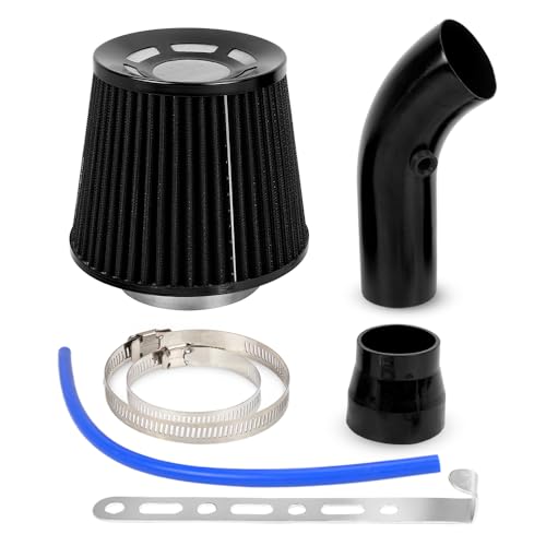 BARTOO 3'' Cold Air Intake Kit Automotive Cold Air Intake Pipe Filter Black - color: Black