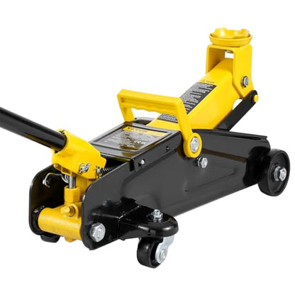 VEVOR Low Profile Floor Jack 2 Ton (4400 lbs), Heavy Duty Iron Hydraulic Racing Floor Jack, Hydraulic Car Jack, Single Piston Quick Lift Pump, 4.9"-13.2" Height Lifting Range (Yellow) - size: 2T