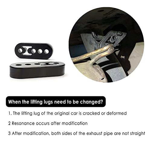 12mm Hole 4.25" EPDM 4 Hole Exhaust Hanger Adjustable Muffler Shock Absorber for Exhaust Pipe,Universal Tailpipe Mount Brackets Insulator Fit Car Truck SUV (2pcs) - size: 2pcs