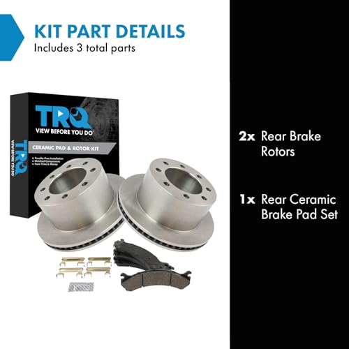 TRQ Rear Brake Pad and Rotor Set Ceramic Vented Rotors - style: BKA10746