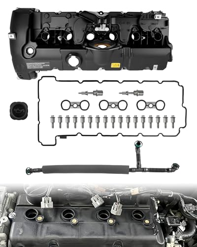 N52 Engine Valve Cover Kit with Oil Cap & PCV Hose for 125i 323i 328i X3 - size: 11127552281+PCV Hose
