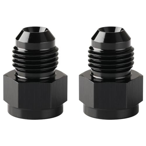 4AN Female to 6AN Male Flare Expander Fitting Adapter Aluminum Black, Pack of 2 - color: Black - 2pcs, size: 4AN Female to 6AN Male