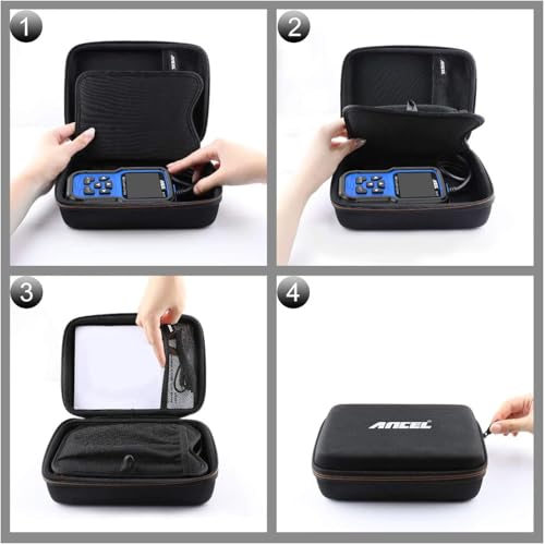 ANCEL Large Protective Case for OBD2 Scanner and Code Reader, Diagnostic Scan Tool Battery Tester, Storage Box (L) Compatible with ANCEL Products - color: Dark Gray