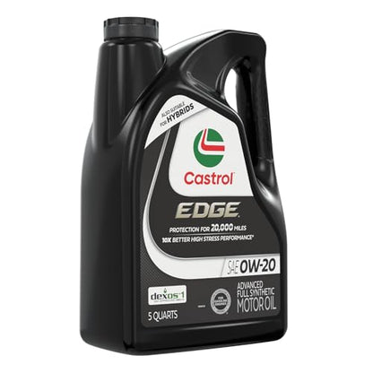 Castrol EDGE 0W-20 Advanced Full Synthetic Motor Oil, 5 Quarts - size: 5 Quarts