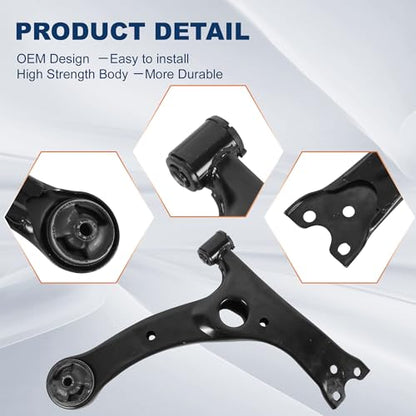 KUIPERAUTO 4PCS Front Lower Control Arm and Ball Joint Assembly Compatible with 2000-2005 Toyota Celica 2003-2013 Toyota Corolla