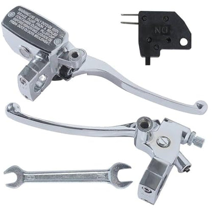 Stylemafia Universal Motorcycle 1" 25mm Brake Clutch Master Cylinder Lever Compatible with Honda Kawasaki Suzuki Yamaha（Silver） - color: Silver